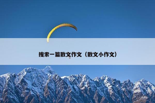 搜索一篇散文作文（散文小作文）