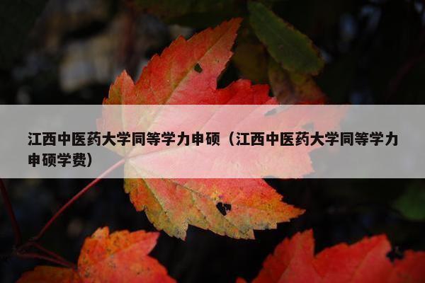 江西中医药大学同等学力申硕（江西中医药大学同等学力申硕学费）