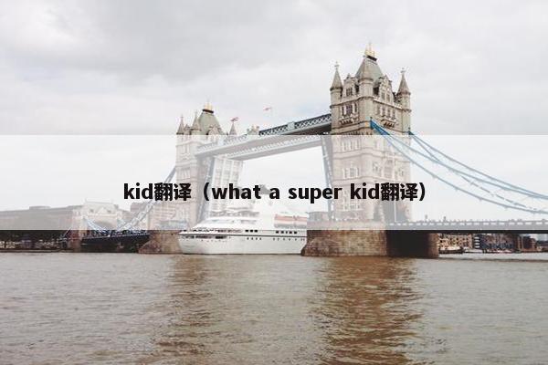 kid翻译（what a super kid翻译）
