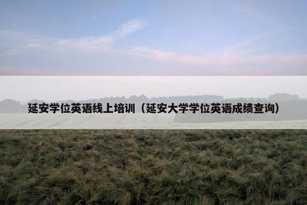 延安学位英语线上培训（延安大学学位英语成绩查询）