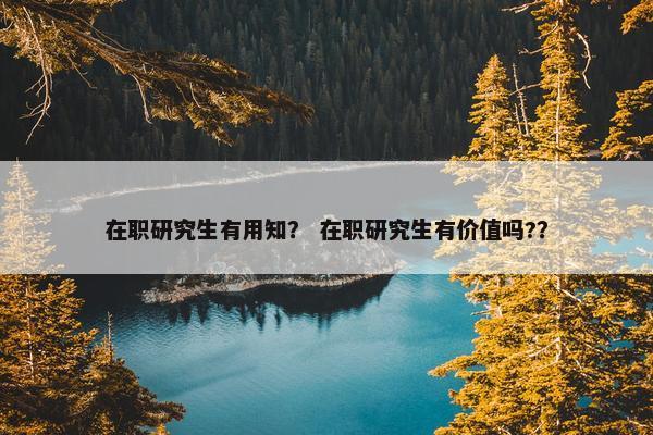 在职研究生有用知？ 在职研究生有价值吗?？