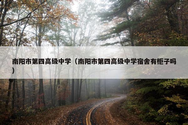 南阳市第四高级中学（南阳市第四高级中学宿舍有柜子吗）