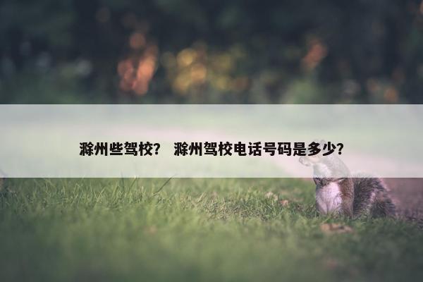 滁州些驾校？ 滁州驾校电话号码是多少？
