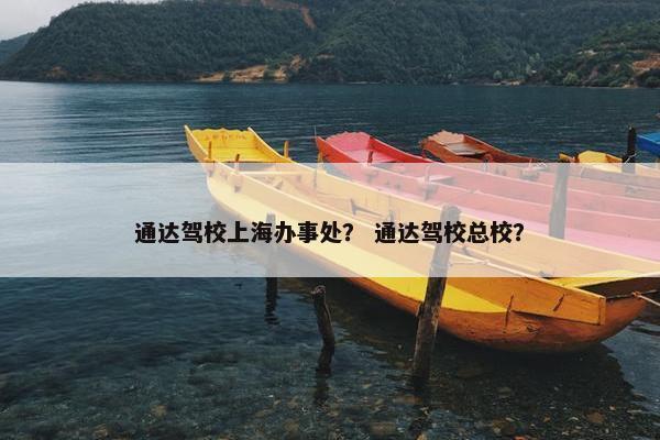 通达驾校上海办事处？ 通达驾校总校？