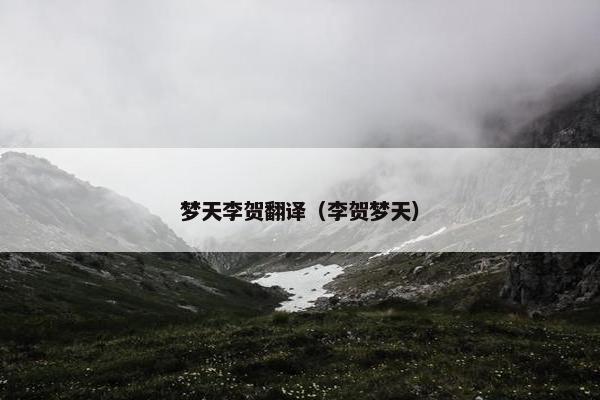 梦天李贺翻译（李贺梦天）