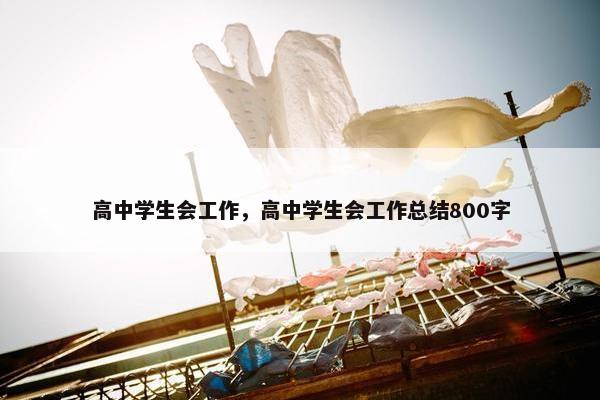 高中学生会工作，高中学生会工作总结800字
