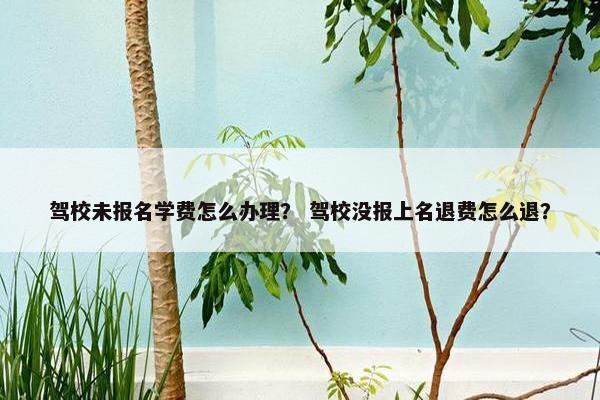 驾校未报名学费怎么办理？ 驾校没报上名退费怎么退？