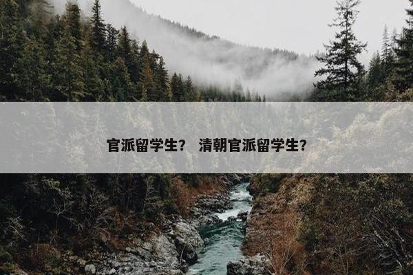 官派留学生？ 清朝官派留学生？