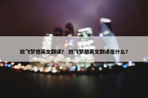 放飞梦想英文翻译？ 放飞梦想英文翻译是什么？