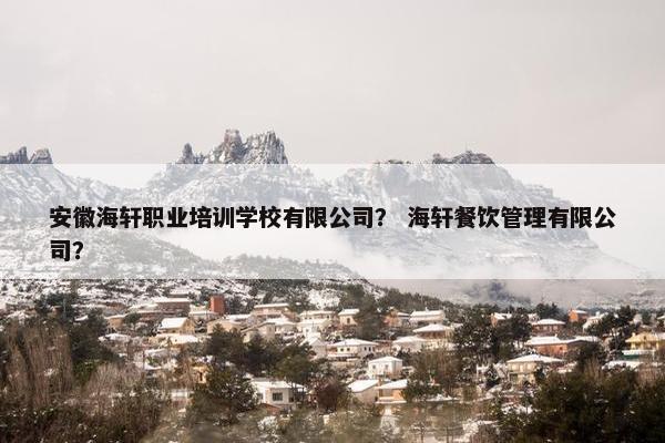 安徽海轩职业培训学校有限公司？ 海轩餐饮管理有限公司？