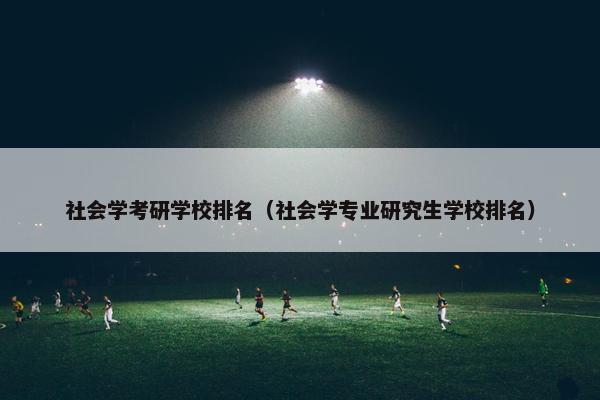社会学考研学校排名（社会学专业研究生学校排名）