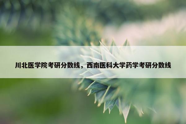 川北医学院考研分数线，西南医科大学药学考研分数线