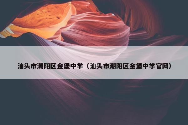 汕头市潮阳区金堡中学（汕头市潮阳区金堡中学官网）