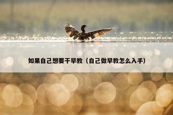 如果自己想要干早教（自己做早教怎么入手）