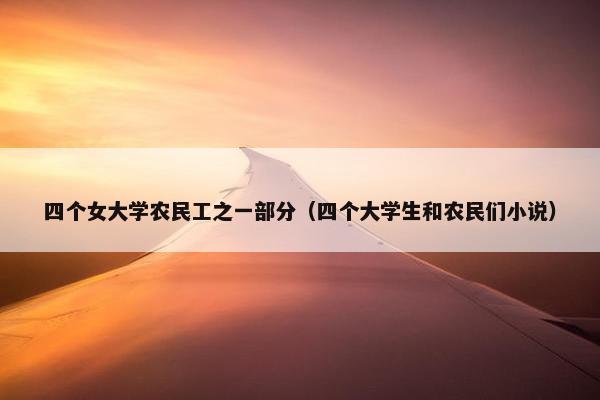 四个女大学农民工之一部分（四个大学生和农民们小说）