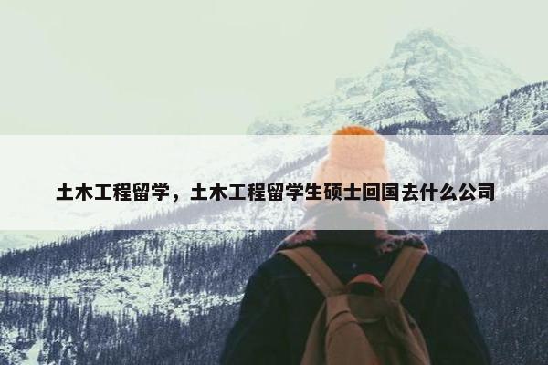 土木工程留学，土木工程留学生硕士回国去什么公司