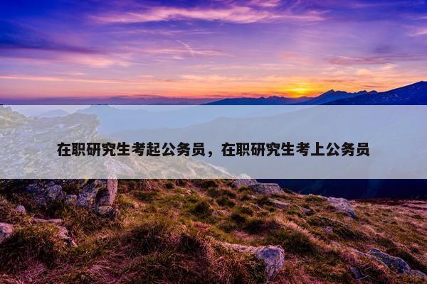 在职研究生考起公务员，在职研究生考上公务员