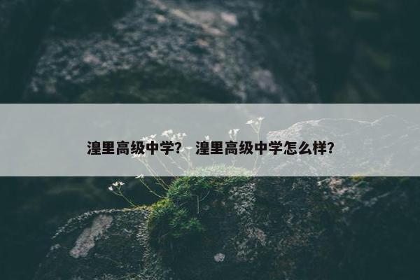 湟里高级中学？ 湟里高级中学怎么样？