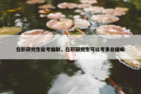 在职研究生能考编制，在职研究生可以考事业编嘛