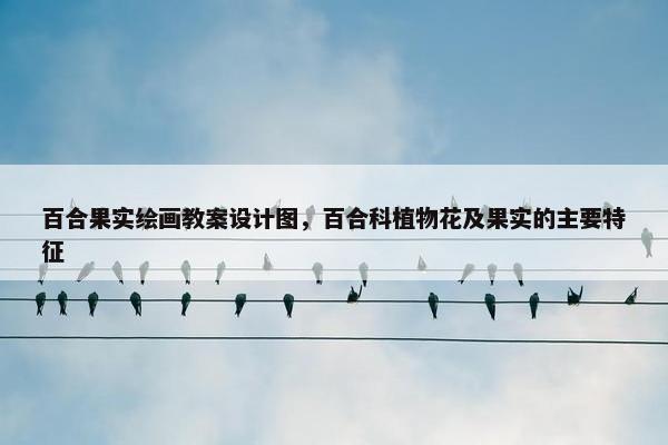 百合果实绘画教案设计图，百合科植物花及果实的主要特征