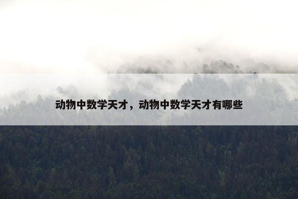 动物中数学天才，动物中数学天才有哪些