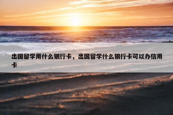 出国留学用什么银行卡，出国留学什么银行卡可以办信用卡
