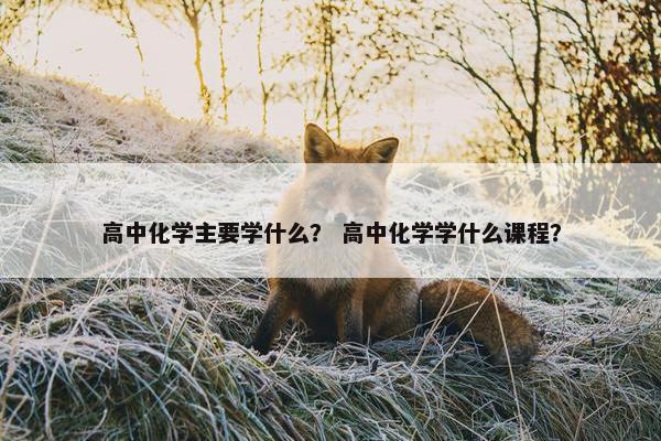 高中化学主要学什么？ 高中化学学什么课程？