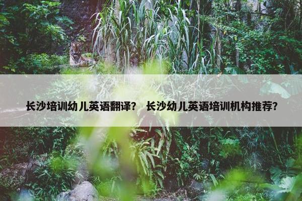 长沙培训幼儿英语翻译？ 长沙幼儿英语培训机构推荐？