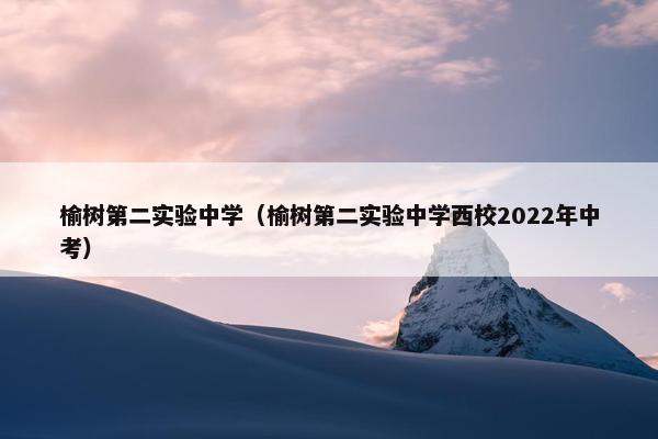 榆树第二实验中学（榆树第二实验中学西校2022年中考）
