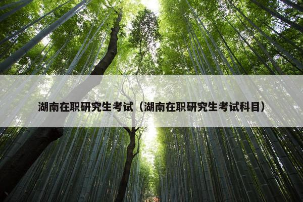 湖南在职研究生考试（湖南在职研究生考试科目）