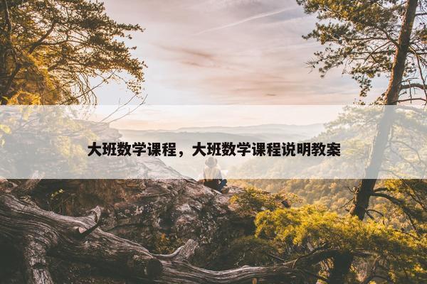 大班数学课程，大班数学课程说明教案