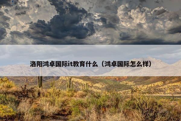 洛阳鸿卓国际it教育什么（鸿卓国际怎么样）