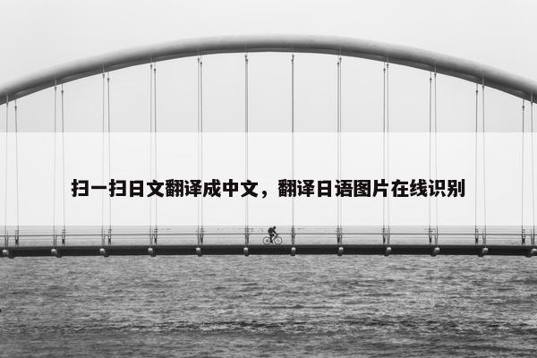 扫一扫日文翻译成中文，翻译日语图片在线识别