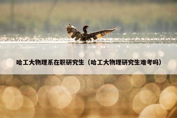 哈工大物理系在职研究生（哈工大物理研究生难考吗）