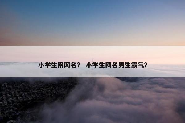 小学生用网名？ 小学生网名男生霸气？