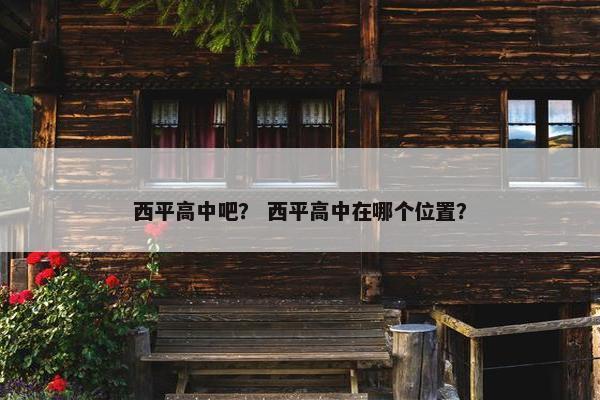 西平高中吧？ 西平高中在哪个位置？