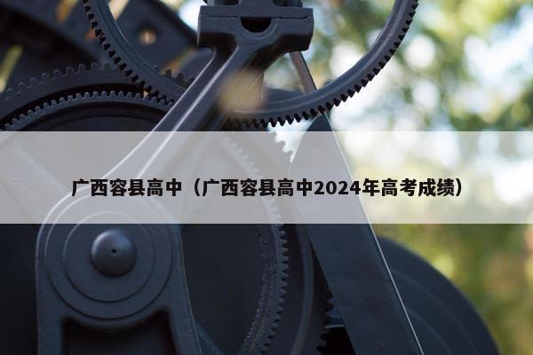 广西容县高中（广西容县高中2024年高考成绩）