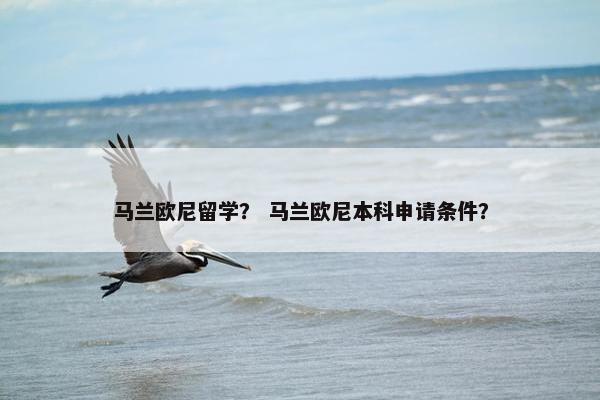 马兰欧尼留学？ 马兰欧尼本科申请条件？