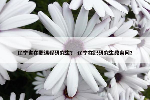辽宁省在职课程研究生？ 辽宁在职研究生教育网？