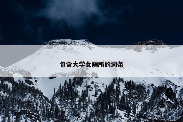 包含大学女厕所的词条