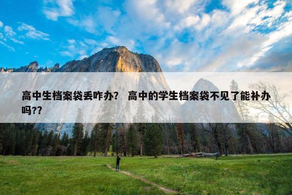 高中生档案袋丢咋办？ 高中的学生档案袋不见了能补办吗?？