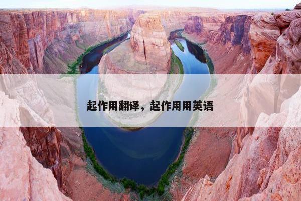 起作用翻译，起作用用英语