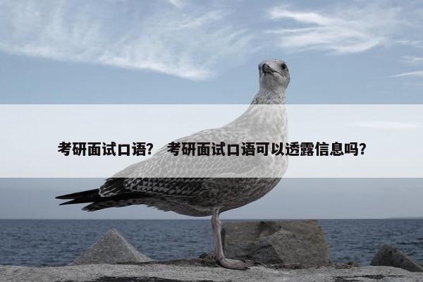 考研面试口语？ 考研面试口语可以透露信息吗？