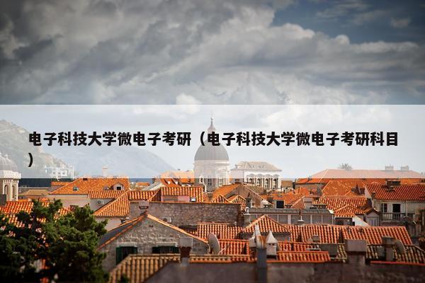 电子科技大学微电子考研（电子科技大学微电子考研科目）
