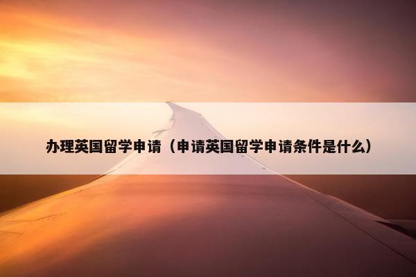 办理英国留学申请（申请英国留学申请条件是什么）
