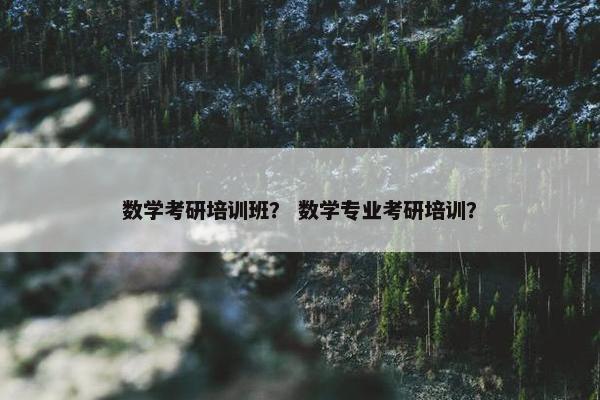 数学考研培训班？ 数学专业考研培训？
