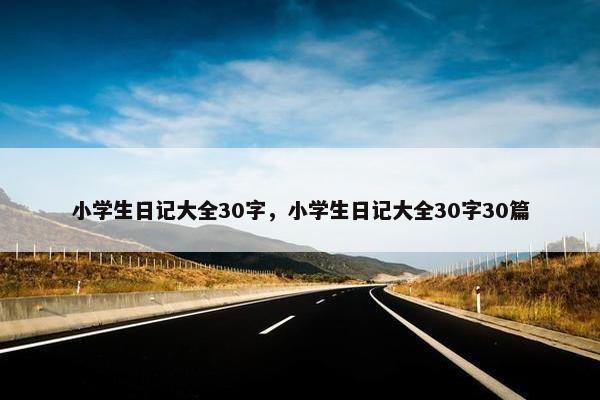 小学生日记大全30字，小学生日记大全30字30篇