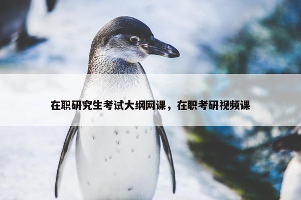 在职研究生考试大纲网课，在职考研视频课
