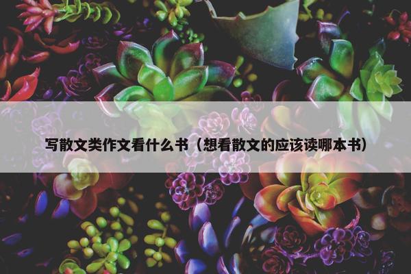 写散文类作文看什么书（想看散文的应该读哪本书）