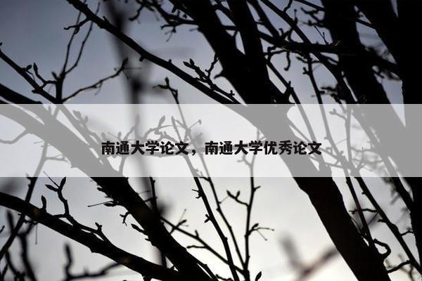 南通大学论文，南通大学优秀论文